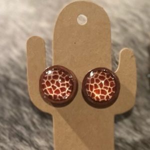 Giraffe Print earring studs